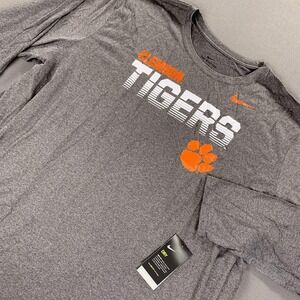 Clemson Tigers Shirt Mens 4XL Gray NCAA Football Nike Team Issued Training Tee